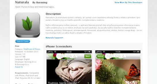Naturala i preko iPhone aplikacije!
